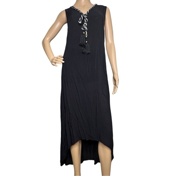 Ella Moon high low black dress with tie, NWT small - Picture 1 of 7